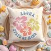 Aloha Hibiscus Design Cushion Cover Plush Fabric Soft Double-Sided Printed Sofa Warm Winter Home Gift Pillow Case