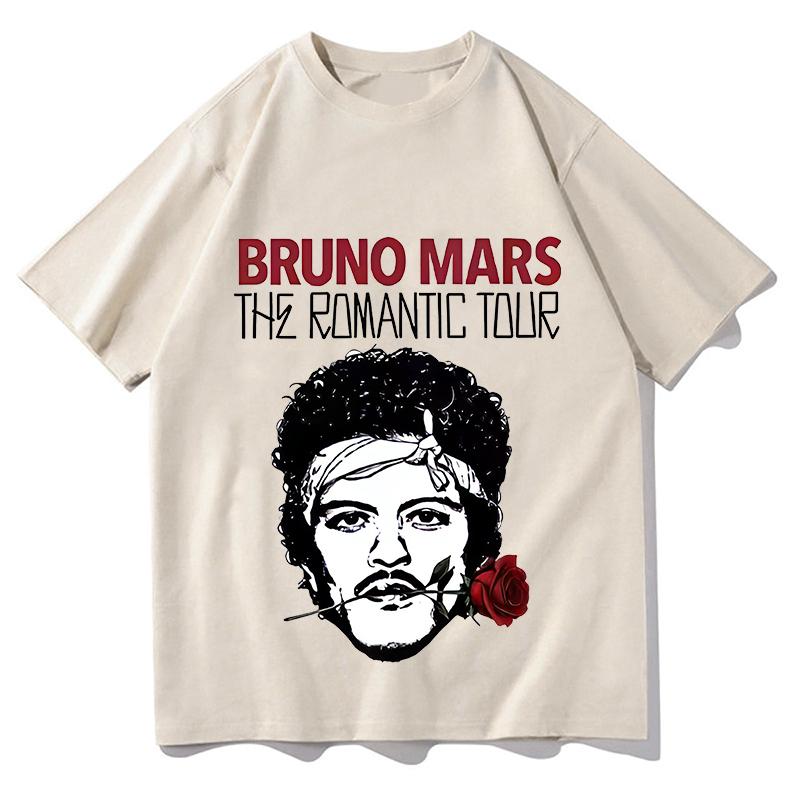 Bruno Mars The RoUnisextic Tour Graphic Tees Summer Cotton Short Sleeve Tshirts Casual Loose Oneck Fashion Tshirts Print Clothing