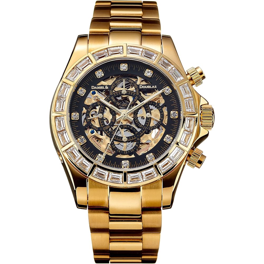 Daniel  Douglas DD8802DG-BK4 Automatic Mechanical Watch Gold Black Men s