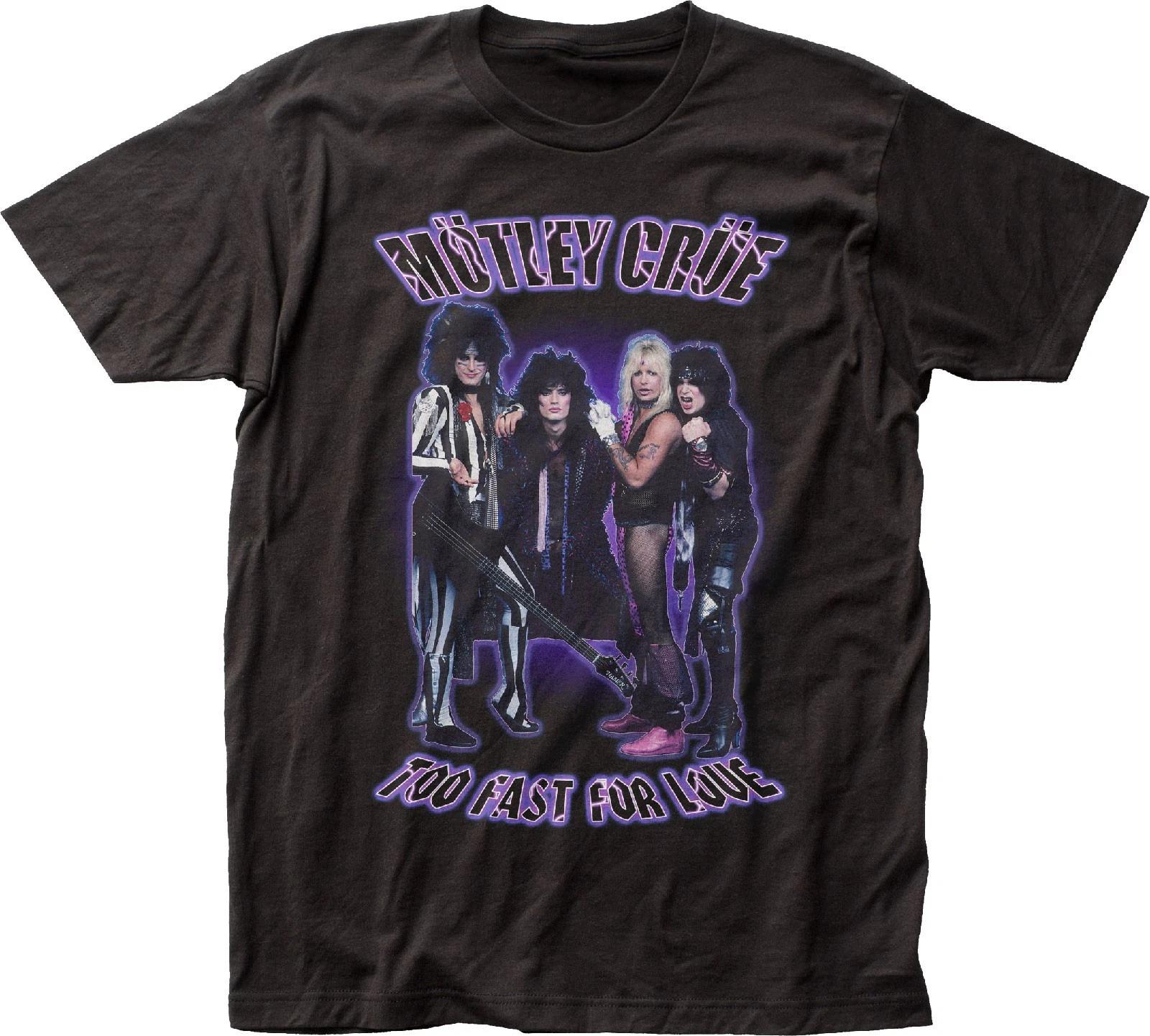 Motley Crue 90s Style Too Fast For Love Mens T Shirt Music Classic Band Black S