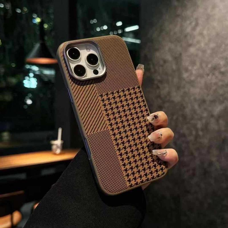 Gäller iPhone16ProMax mobiltelefonfodral Kevlar-mönster läder Apple 15 metalllinsring 14 anti-droppskydd