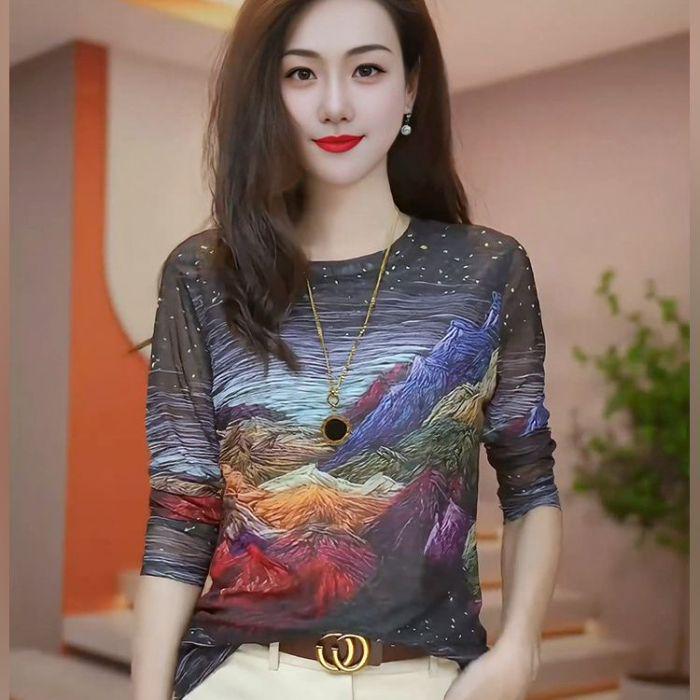 

Осень/Зима 2024 Ближний Восток Сетчатая Футболка с Длинным Рукавом для Похудения M [85-100 lbs]