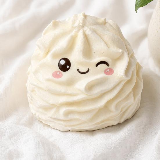 1/2Pcs Stress Relieving Cream Roll Toy, Slow Rebound Smiling Face Cream Squeeze Toy, Soft Stretchy Fidget Cake Sensory Toy for Kids Adults