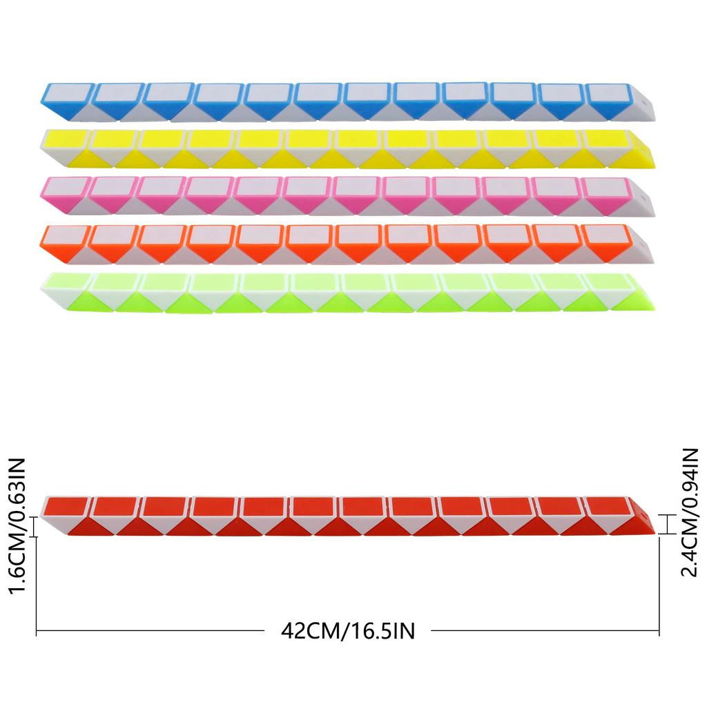 24-Blocks Fidget Snake Cube Twist Puzzle Cubes Magic Speed Cubes Toy for Kids Party Bag Fillers, Party Supplies
