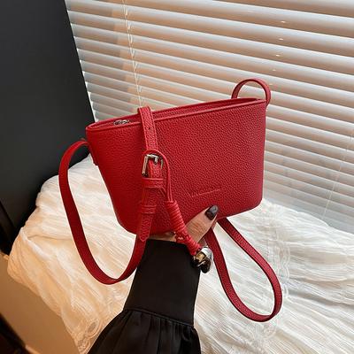 New Versatile Niche Shoulder Bag Fashion Casual Oblique Span Bag Solid Color Commuter Bucket Bag Small Square Bag