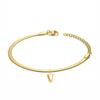 Punk 3mm Flat Snake Chain Bracelet Female Gold Color Stainless Steel Alphabet Initial Letter Charm Bracelet for Women Jewelry