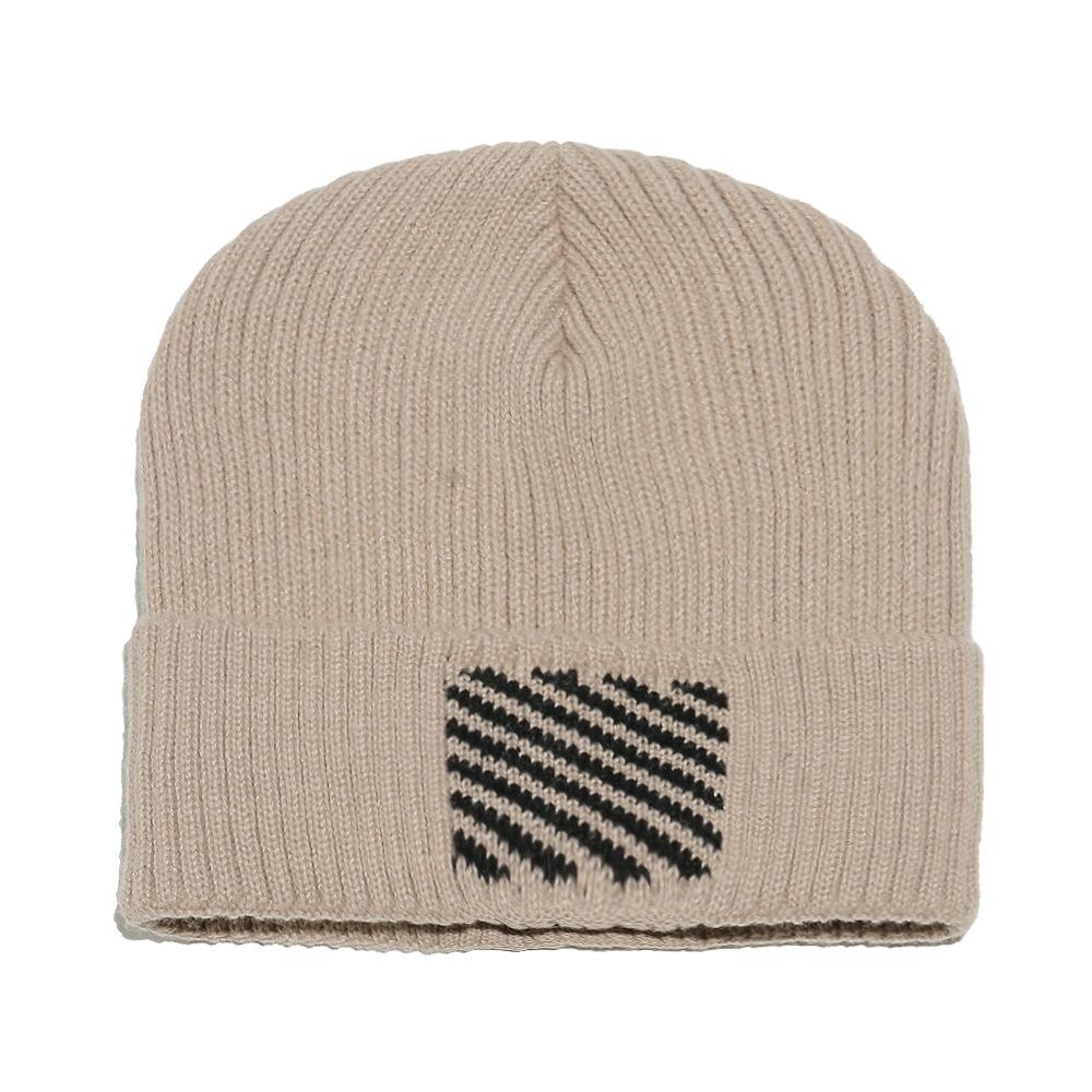 Hat Men's Autumn and Winter Cycling Pullover Hat Warm Fleece Ski Wool Ear Protector Hat Striped Knitted Hat Men's