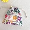 Floral Plaid Drawstring Pouch: Sundries, Keys, Coin, Card & Phone Holder