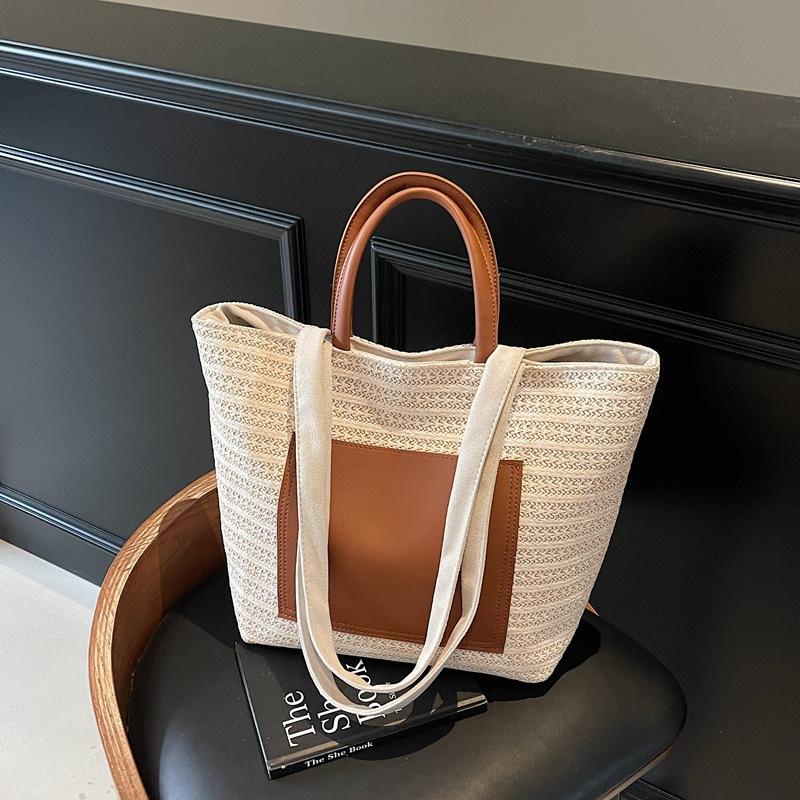 

Woven big bag women s new high-end shoulder straw bag large capacity fashion commuter tote bag