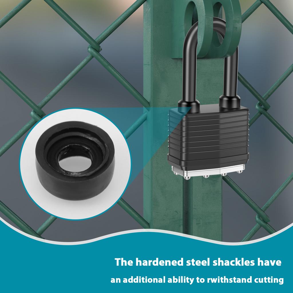 Padlock with 2 Key 40mm Laminated Steel Hardened Steel Heavy Duty Safely Protect Garage Door, Containers, Gate and Warehouse