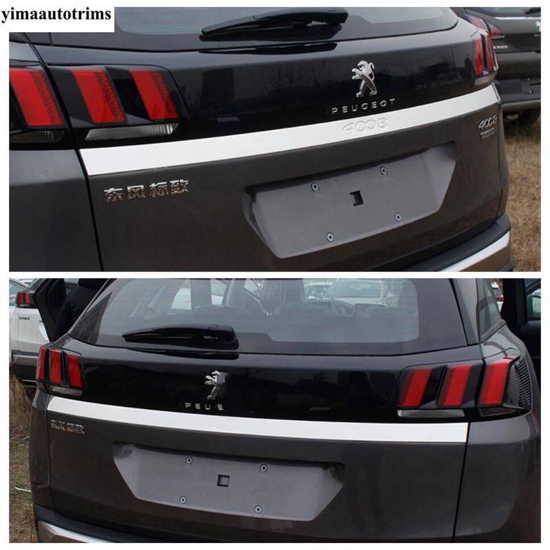Rear Trunk Tailgate Door Molding Garnish Strip Decor Cover Trim For Peugeot 3008 3008GT 2017 - Stainless Steel Accessories