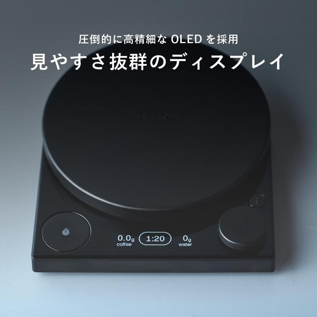 Fellow Tally Pro Báscula de Precisión para Café, Báscula Digital para Goteo con Precisión de 0.1g, Rango de Medición de 2500g, Modo Automático y Función de Temporizador. [Oficial