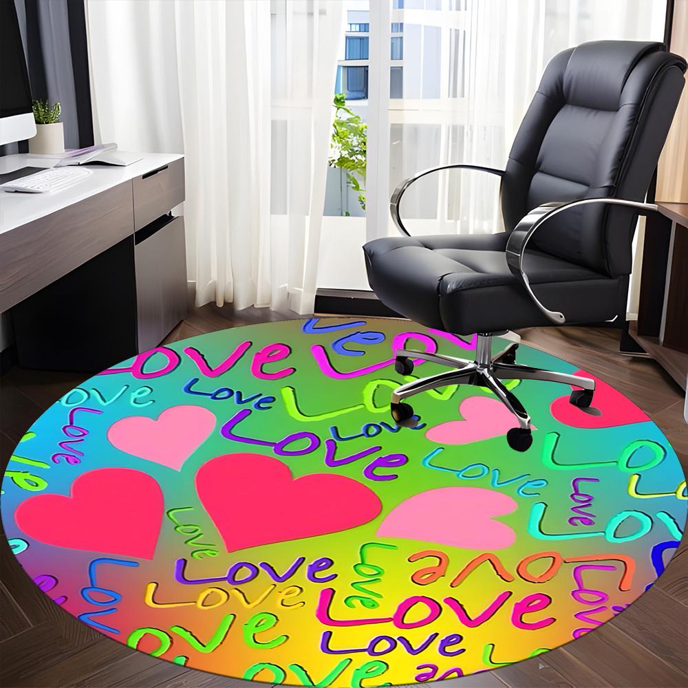 1pc Love Hearts Chair Carpet for Office  Machine Washable Rug for Office,  Good Gift for Family or Friends yy251225243