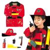 Kids Builder Worker Costume Halloween Fireman Dress up Outfits with Role Play Tool Accessories for Ages 3-12 Boy Girl