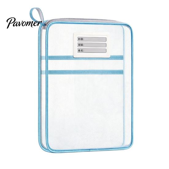 Multi-purpose Storage Kits Transparent Nylon Document Bag, Portable Lightweight Mesh File Organizer with Zipper Pouches And Strap, Large Capacity