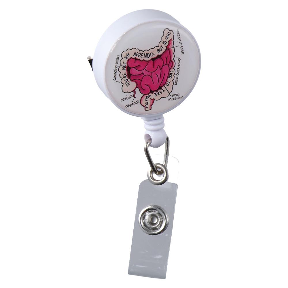 

ABS Retractable Intestine 360° Swivel New ID Badge Holder Office
