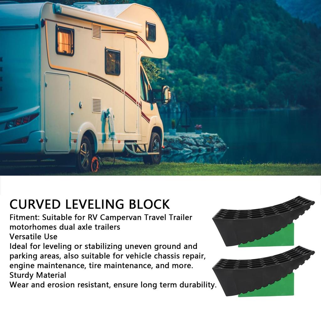 6-Piece Portable RV Curb Leveling Ramps with Non-Slip Pads, 35,000 lb Weight Capacity, for Campers, Trailers, and Motorhomes