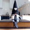 Christmas Plush Doll Knitted Heart Hat Grey Whiskers/Braid Coffee Mug Long-legged Handmade Home Decor Male/Female Xmas Tabletop Faceless Gnome