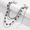 Water Droplet Fringe Tassel Chain Brooch Exaggerated Bead Fixed Ornament  Women Girls