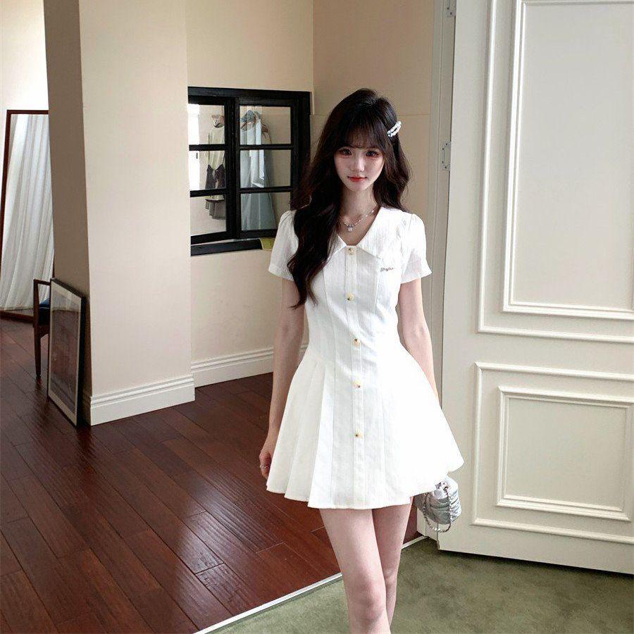 

Jasmine Sea Salt College Style Shirt Dress - Petite Summer Sweetheart Skirt Set S 【Under 95 lbs】