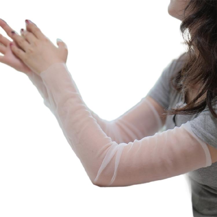 

Nylon Arm Sleeves Cooling Sun Protection Arm Cover Breathable Sheer Seethrough Armwear For Driving Running Cycling білий