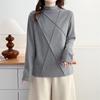 2025 Autumn Winter Plus Size German Velvet High Neck Diagonal Stripe Base Layer Shirt for Women