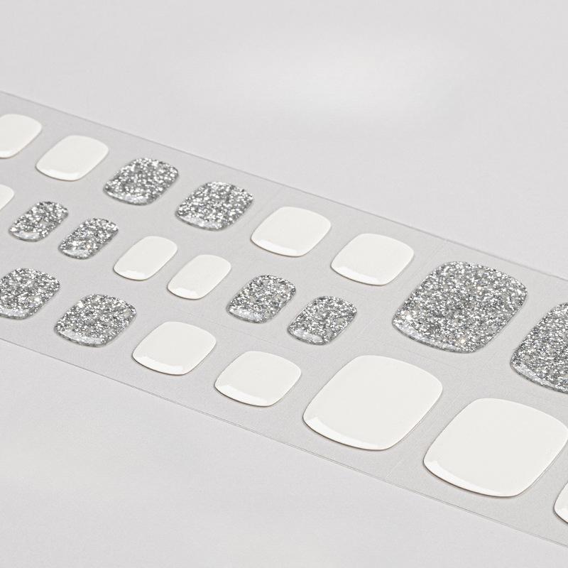 Nya semi-härdade gel tånagelklistmärken, blinkande ren grön lök och hoppande färger, semi-bakade tånagelsgelnagelklistmärken