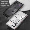 Elastic Snap Magnetic Metal Bumper Frame Case for ZTE Nubia RedMagic 11S 11 Pro + Air Clear Frosted PC Lens Protector Back Cover