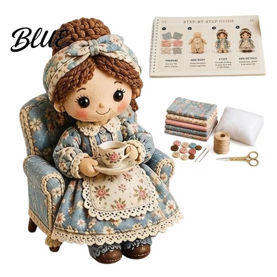 Kreative Filz Bastelsets für Erwachsene Patchwork Puppe DIY Set Niedliche Stoff Stofftier Nähaktivität Stressabbau Blumenmädchen Set Erwachsene Handgemacht