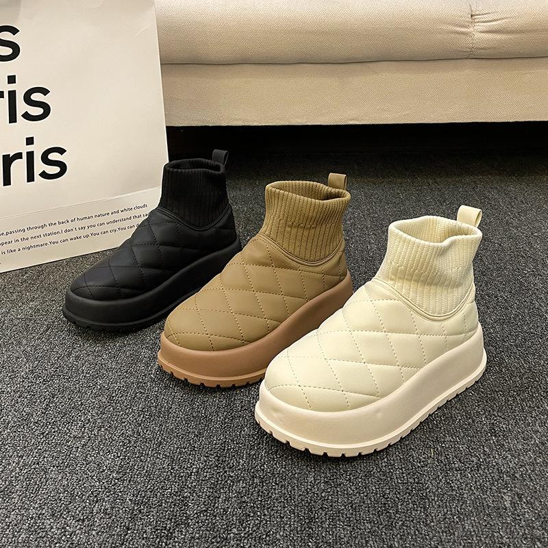

Зимние женские зимние ботинки с плюшевым утеплителем и комфортом, женские короткие ботинки с хлебом и хлопковой обувью