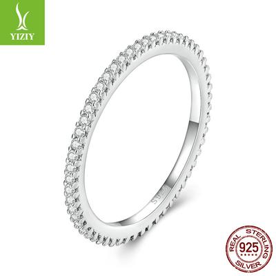Feiner Glanz Exquisiter Moissanit-Ring, Schlichter und Modischer Stapelbarer S925 Silber Zeigefingerring
