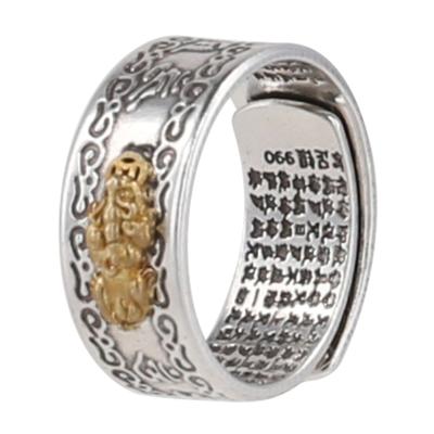 Feng Shui Mani para Anel Protetor de Riqueza Anel Charme Amuleto de Riqueza Sorte Aberto Anel Ajustável Budista Jew