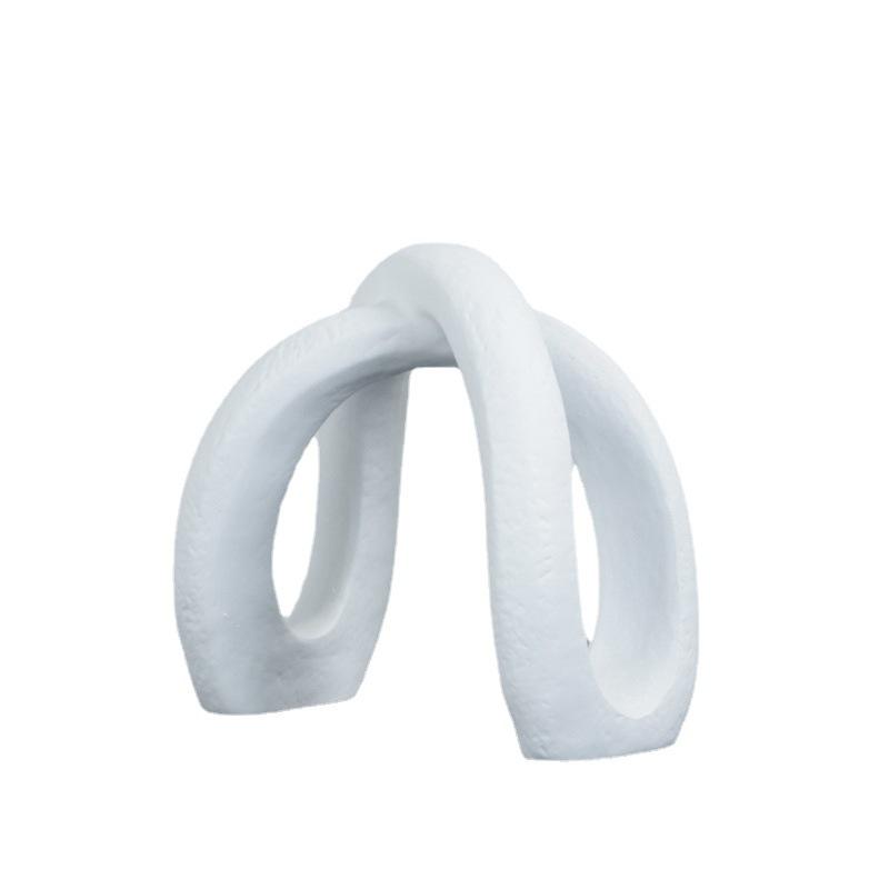 Modern Simple Resin Black and White Hemp Rope Geometric Desk Living Room Model Room Bookcase Fashionable Light Decoration