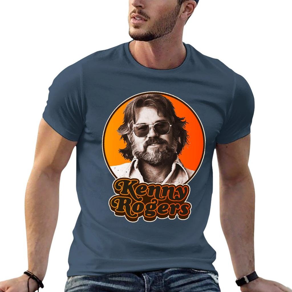 Retro Kenny Rogers Country American Singer TShirt Novelty Graphic Tee Shirt