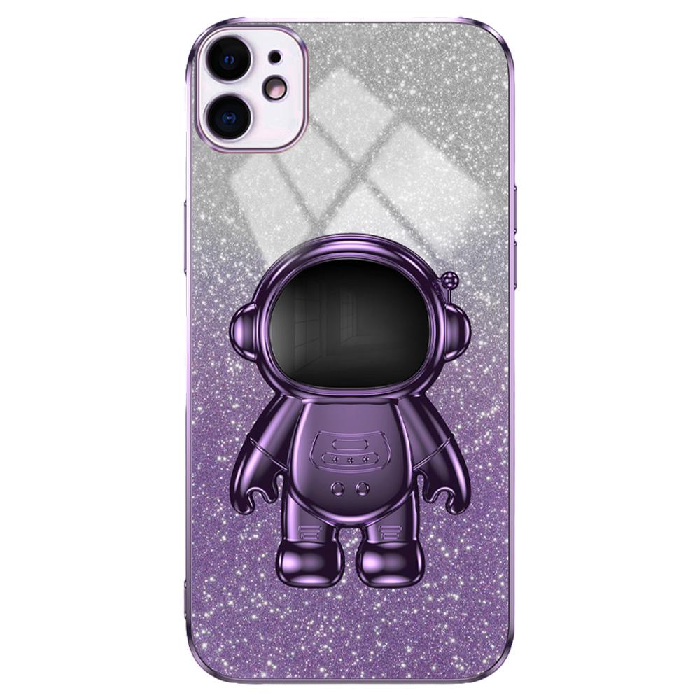 For iPhone 12 mini Case Anti-drop Astronaut Kickstand Cell Phone Shell PC+TPU Cover