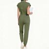 Ladies' Comfortable And Casual Solid Color Short Sleeved Pants Protective Suit Set