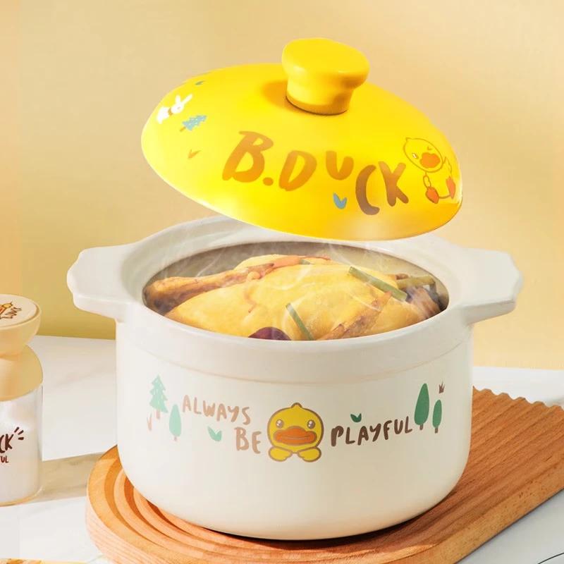 COOKER KING Little Yellow Duck Ceramic Stew Pot 3.5L