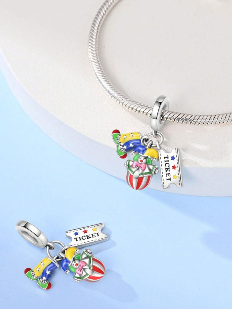 Charms Plata Clown Circus Beads Charm Copper Plated Fit Charms Copperoriginal Bracelet For Jewelry Making Diy Charm