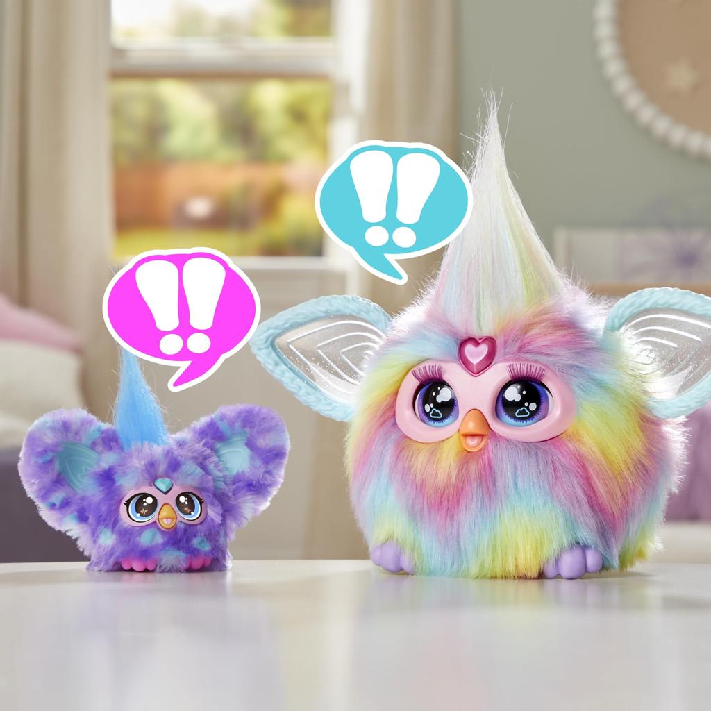 Hasbro Furby Furblets Groovy Mini Friends, 45+ sounds, Furby language only, electric stuffed toy, for ages 6 and up, Purple G1400, Authentic