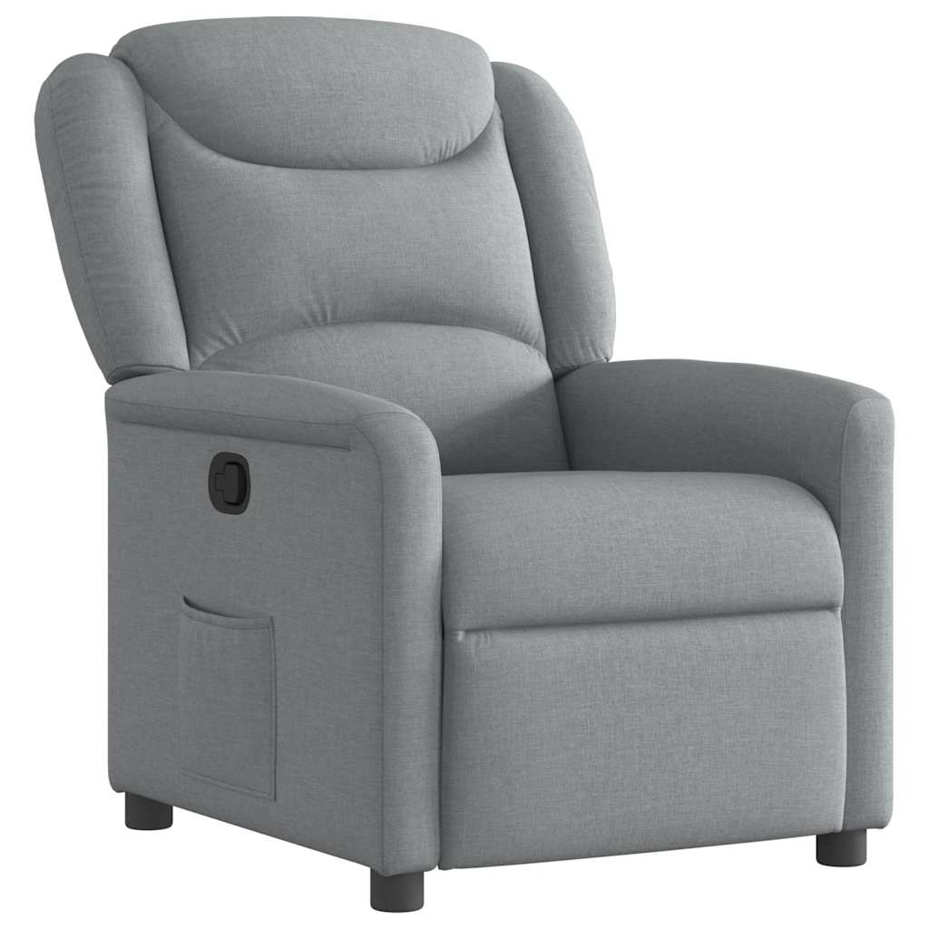 Relaxation Armchair Light Grey Fabric