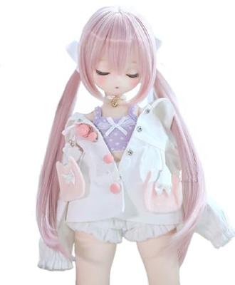 Heat-resistant Doll Wig ST178 Twin Tails, Compatible with 1/3 Dolls, Pale Pink