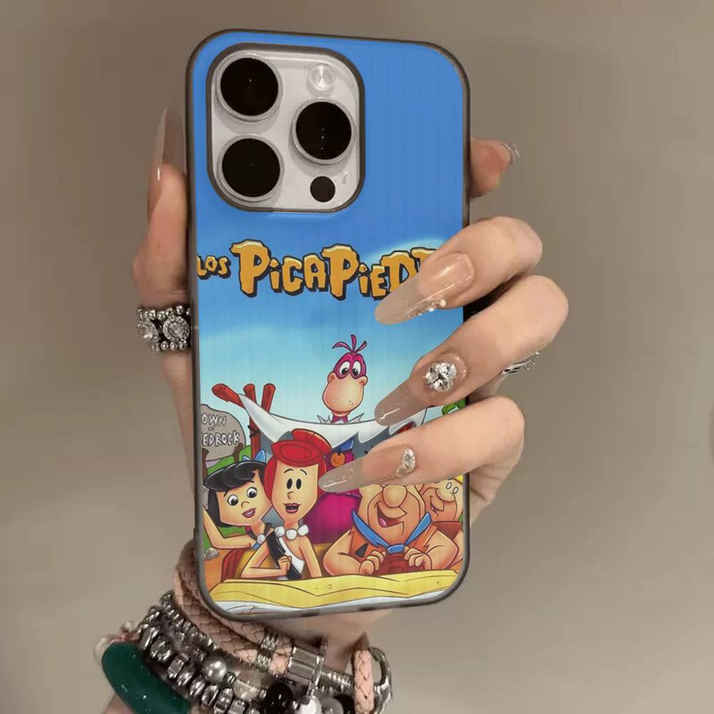 

The Flintsto nes Cartoon For Phone 17 16 15 14 13 12 11 Pro Max Plus Pro Air Phone Case Corrugated Stripe Back Cover iPhone 16
