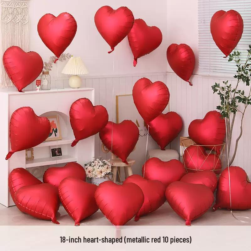 Heart-Shaped Foil Balloons for Birthday, Wedding, or Engagement Decor