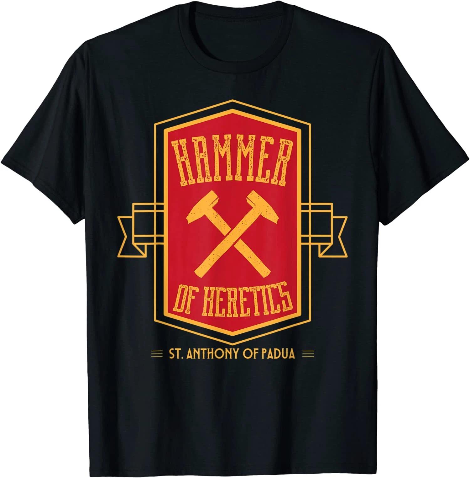 St Anthony of Padua Hammer of Heretics Catholic Saint T-Shirt L