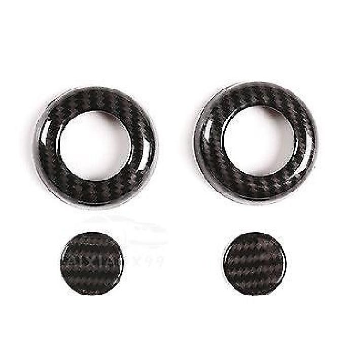 ABS Carbon Fiber Seat Headrest Button Ring Cover For Defender 110 90 -
