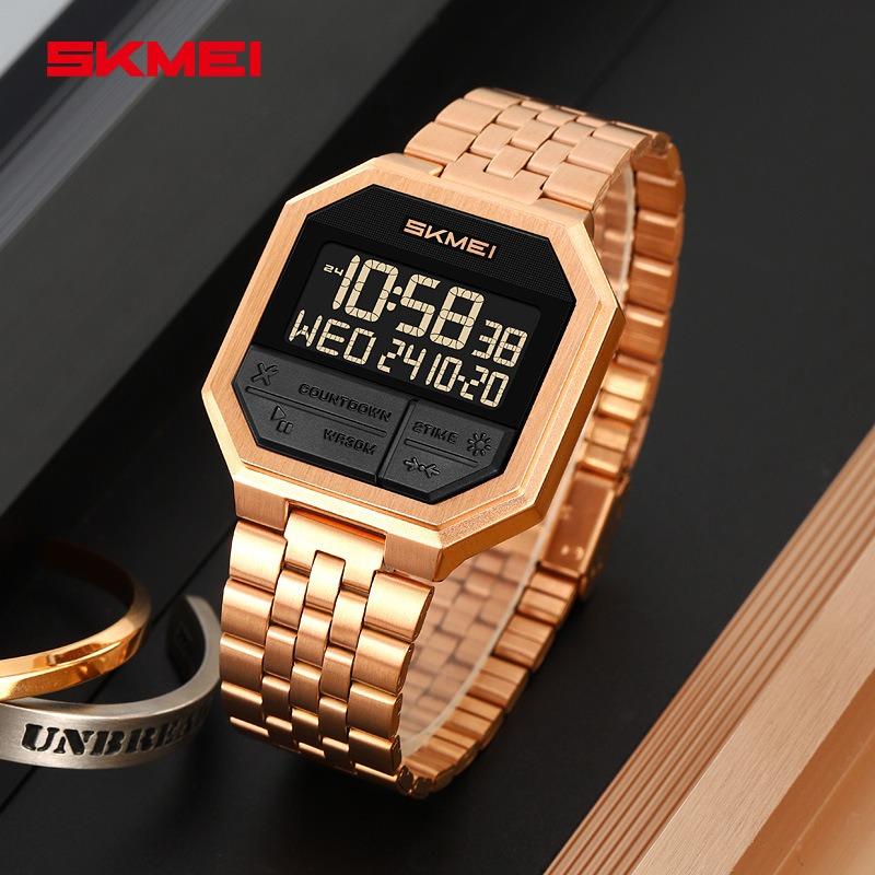 Square Multifunctional Dual Time Electronic Watch Creative Men's Business Waterproof Men's Watch