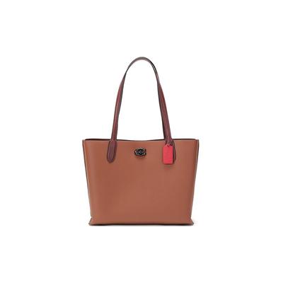 Willow 35 Large Capacity Leather Tote Bag Shopping Bag Shoulder Bag Large Women's Saddle Brown