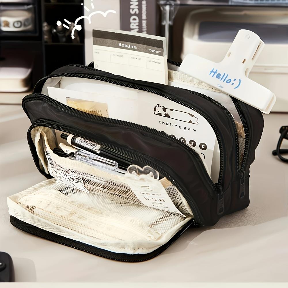 Large Capacity Pen Pouch, Multipurpose Stationery & Cosmetic Case, Portable Organizer for School Office Travel