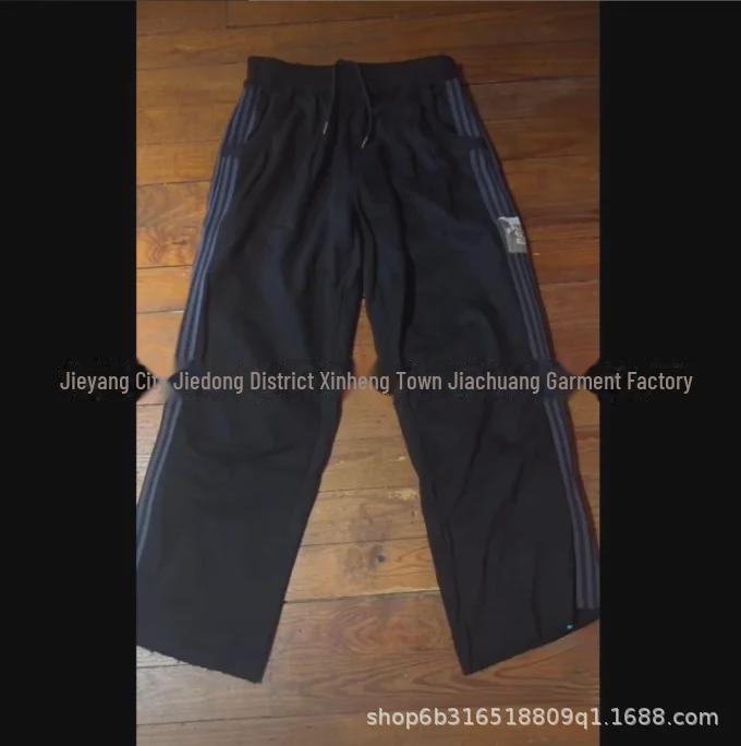 Letní retro pruhované volné rovné kalhoty s vysokým pasem pro muže i ženy 2024