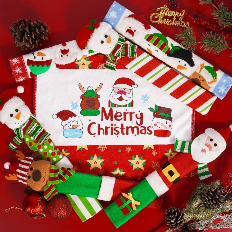 7pcs Christmas Appliance Handle Covers Kitchen Holiday Decor Microwave Fridge Oven